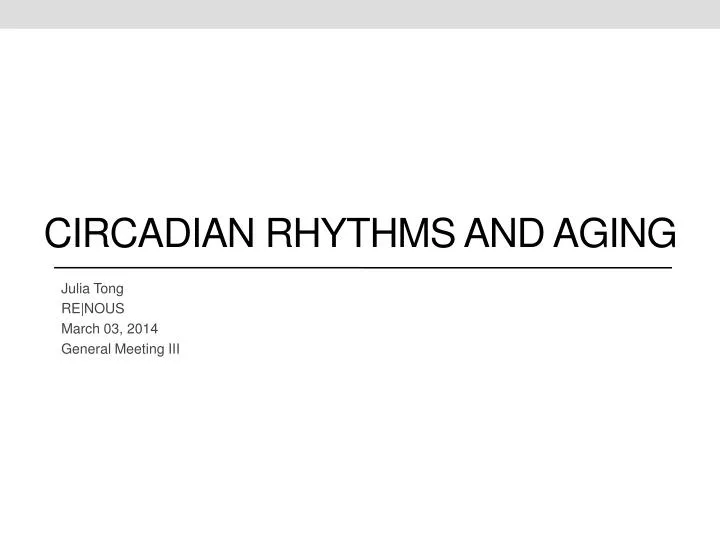 circadian rhythms and aging