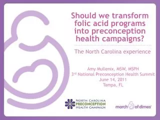 Should we transform folic acid programs into preconception health campaigns?