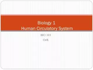 Biology 1 Human Circulatory System