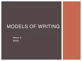 Models of writing