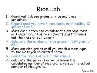 Rice Lab