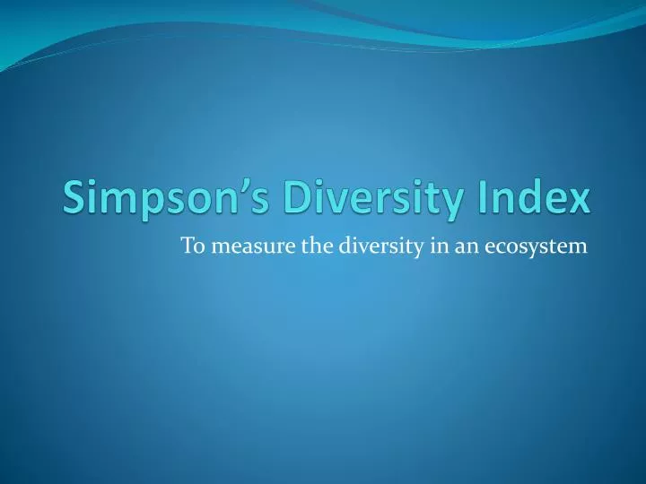 simpson s diversity index