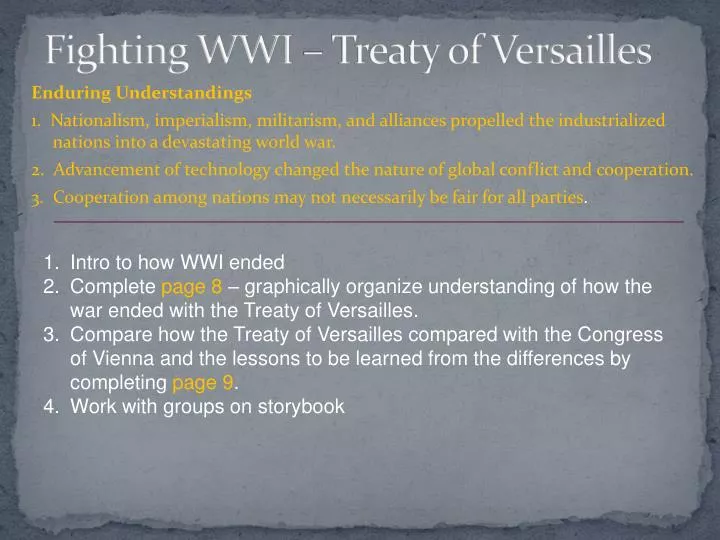 fighting wwi treaty of versailles
