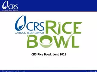 CRS Rice Bowl: Lent 2013