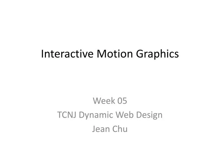 interactive motion graphics