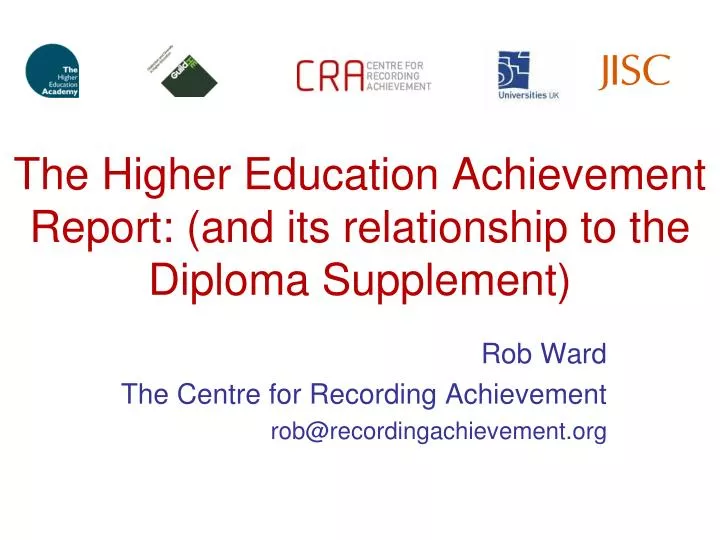 the higher education achievement report and its relationship to the diploma supplement