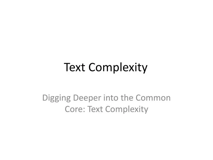 text complexity