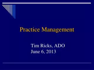 Practice Management