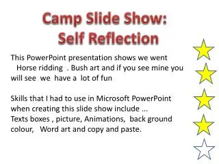 Camp Slide Show: Self Reflection