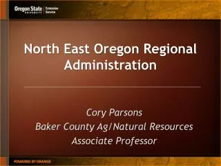 North East Oregon Regional Administration