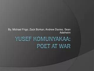 Yusef Komunyakaa: Poet at War