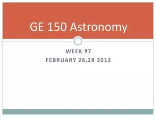 GE 150 Astronomy