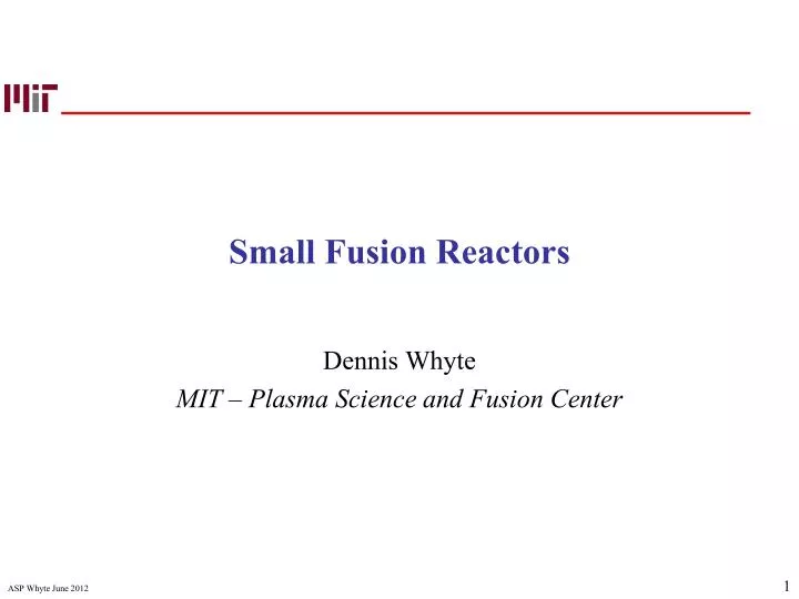small fusion reactors