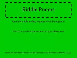 Riddle Poems