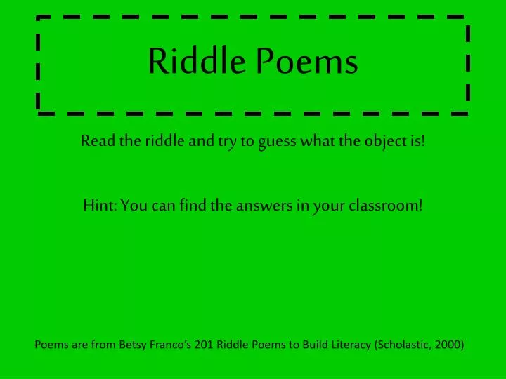 riddle poems