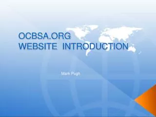 OCBSA.ORG WEBSITE INTRODUCTION