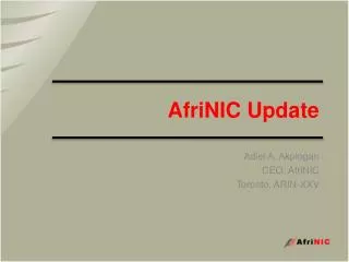 AfriNIC Update