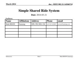 Simple Shared Ride System