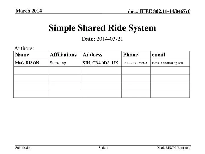 simple shared ride system