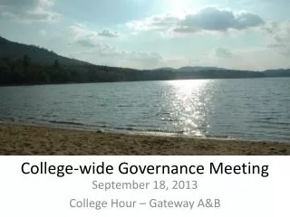 College-wide Governance Meeting