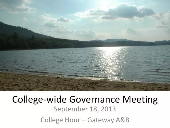college wide governance meeting