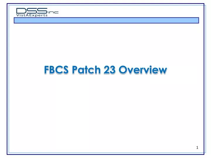 fbcs patch 23 overview