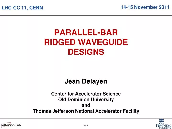 parallel bar ridged waveguide designs