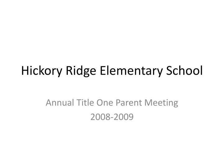 hickory ridge elementary school
