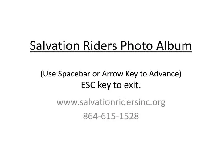salvation riders photo album use spacebar or arrow key to advance esc key to exit