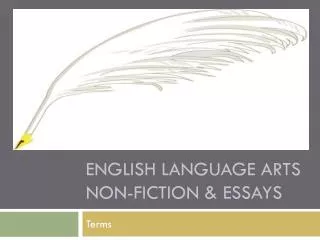 English language arts Non-fiction &amp; Essays