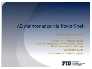 AD Maintenance via PowerShell
