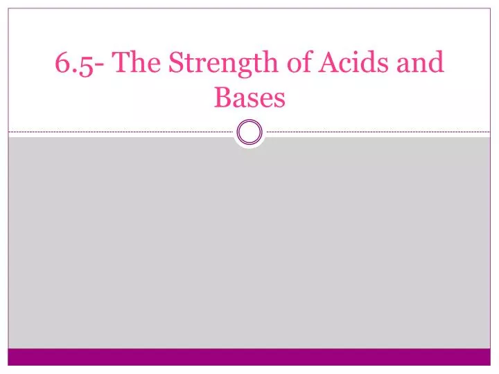 6 5 the strength of acids and bases