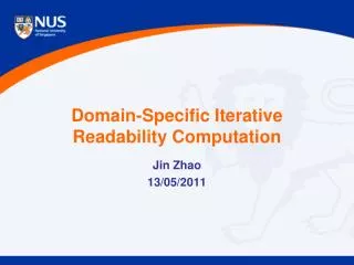 Domain-Specific Iterative Readability Computation