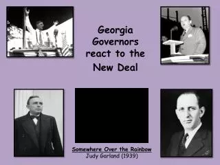 Georgia Governors react to the New Deal