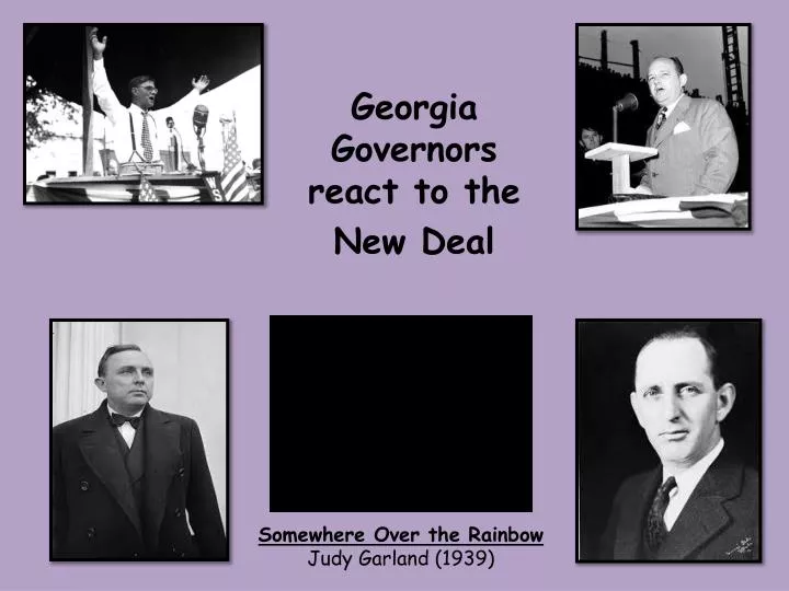 georgia governors react to the new deal