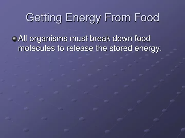 getting energy from food