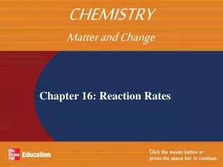 Chapter 16: Reaction Rates