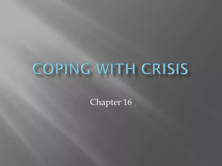 coping with crisis