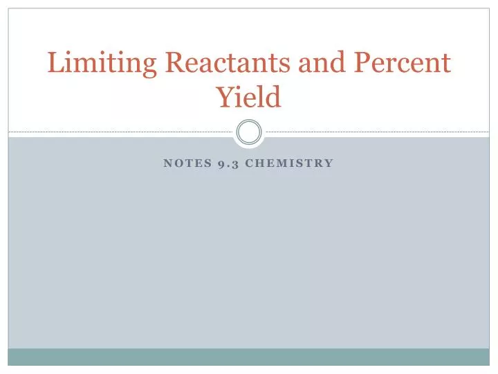 limiting reactants and percent yield