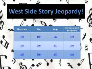 West Side Story Jeopardy!