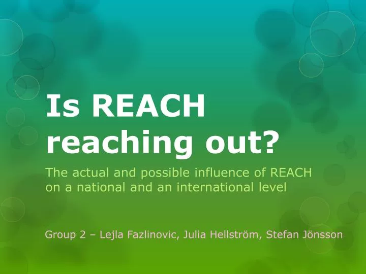 is reach reaching out