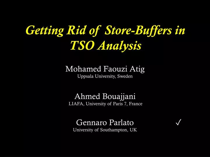 getting rid of store buffers in tso analysis