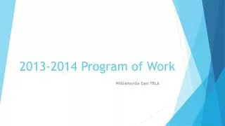 2013-2014 Program of Work