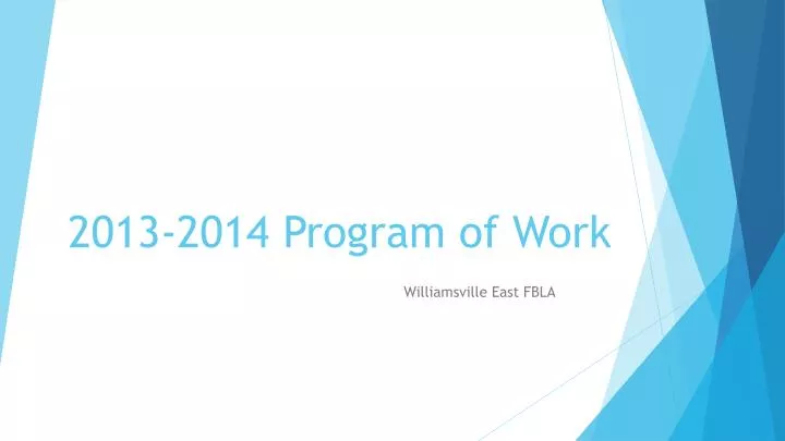 2013 2014 program of work