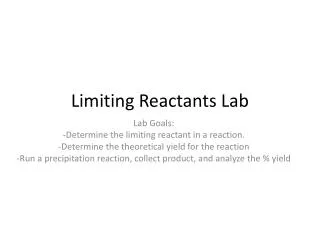 Limiting Reactants Lab