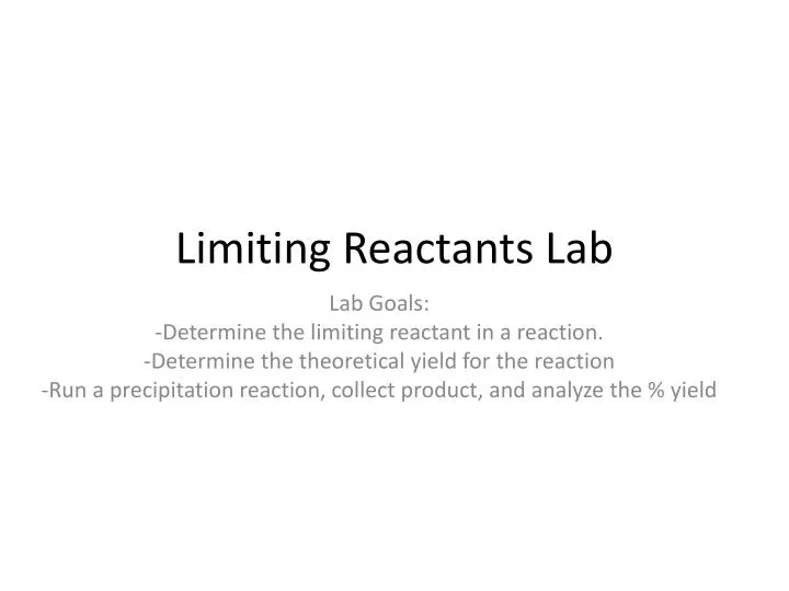 limiting reactants lab
