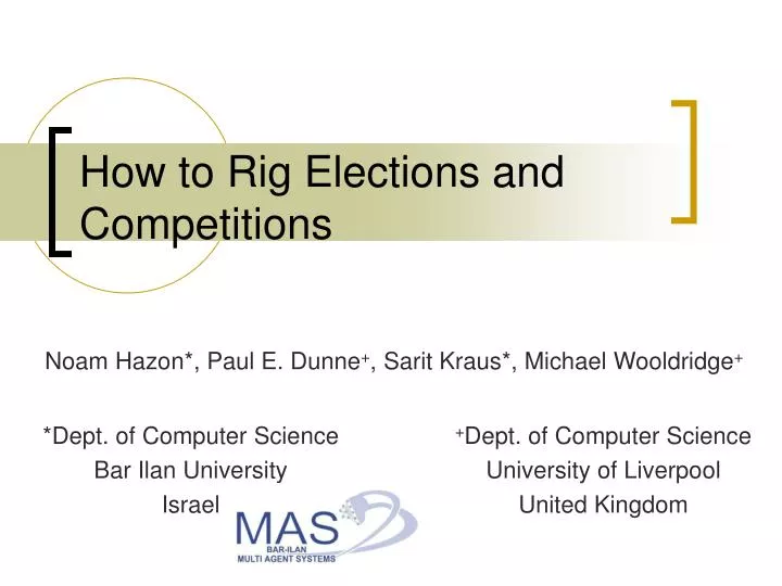 how to rig elections and competitions