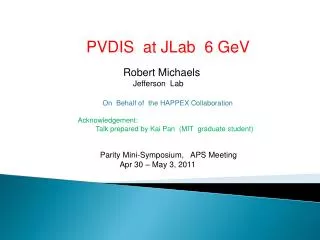 PVDIS at JLab 6 GeV
