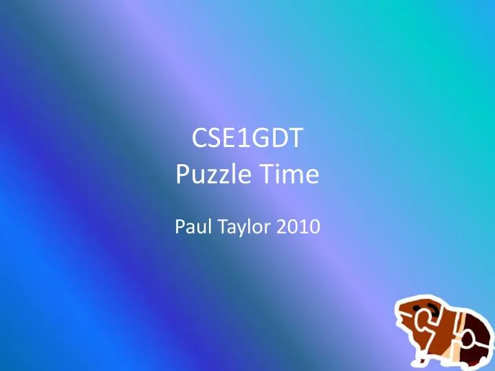 cse1gdt puzzle time