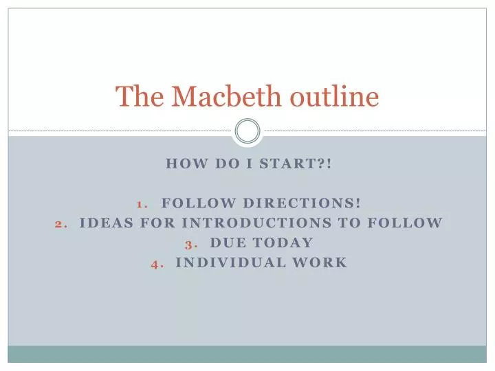 the macbeth outline